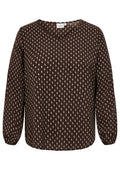 Only Carmakoma Bluse 15354110 237375022-Coffee Bean/CRAZY SQUARES