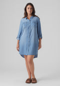 Vero Moda Curve Kleid 10285017 178000-Light Blue Denim