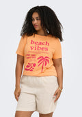 Only Carmakoma LM T-Shirt 15375562 178876003-Mock Orange/Raspberry Beach-Vibes