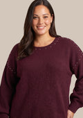 Exxcellent Pullover 26WLE03 836 warmes Auberginenrot