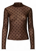 Pieces Curve Bluse 17163400 302664002-Hot Fudge/Black Dots