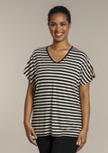 Sandgaard T-Shirt SG103-1 gestreift Schwarz/Offwhite