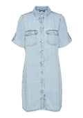 Vero Moda Curve Kleid 10325019 178000-Light Blue Denim