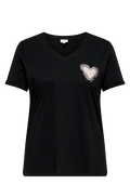 Only Carmakoma LM T-Shirt 15365288 177911001-Schwarz/Herz