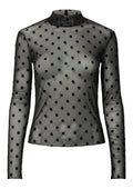Pieces Curve Bluse 17163400 179276002-Schwarz/Schwarz Gepunktet