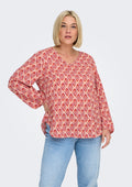 Only Carmakoma Bluse 15354110 283495015-Equestrian Red/WARM TILES