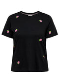 Only Carmakoma LM T-Shirt 15367767 177911004-Schwarz/Erdbeere