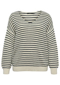 Vero Moda Curve Pullover 10326739 222913001-Birch/W. NAVY BLAZER + SILVER LUREX