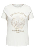 Only Carmakoma LM T-Shirt 15375565 177922001-Cloud Dancer/Rock - Goldfolie