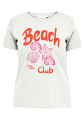 Only Carmakoma LM T-Shirt 15273174 177922017-Cloud Dancer/Beach Club m. Fuchsia
