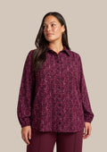 Exzellente Bluse 26WZE05 001836 schwarz/warmes Aubergine