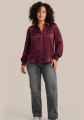 Exzellente Bluse 26WQE05 836 warmes Auberginenrot