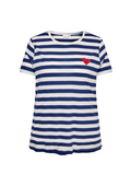 Only Carmakoma LM T-Shirt 15381346 228355002-Navy Peony/CD. Detail Stickerei Herz Po