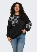 Only Carmakoma Pullover 15353306 177911004-Black/Sprinkle flower