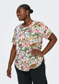 Only Carmakoma Bluse 15218353 177922115-Cloud Dancer/BLURRY FLOWER