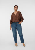 Vero Moda Curve Bluse 10352659 288475001-Kakaobraun/Dtm Blume